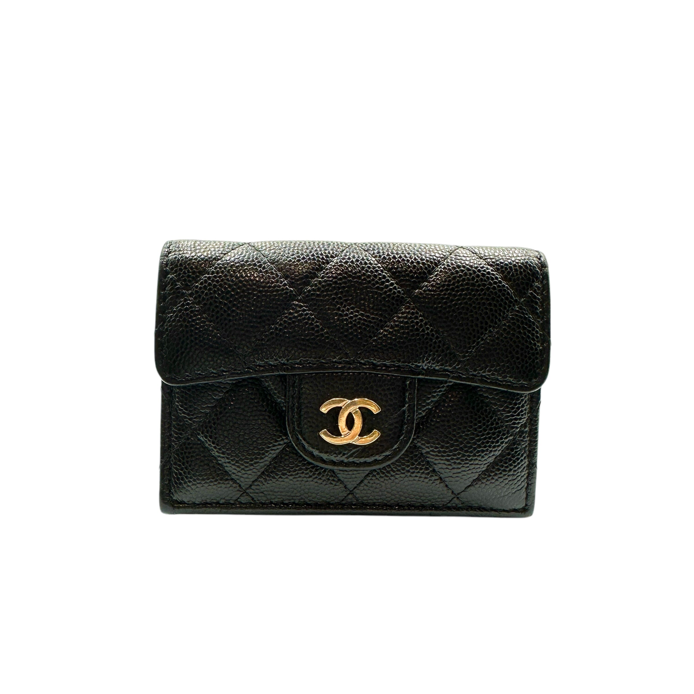 CHANEL シャネル キャビアスキン コンパクトウォレット