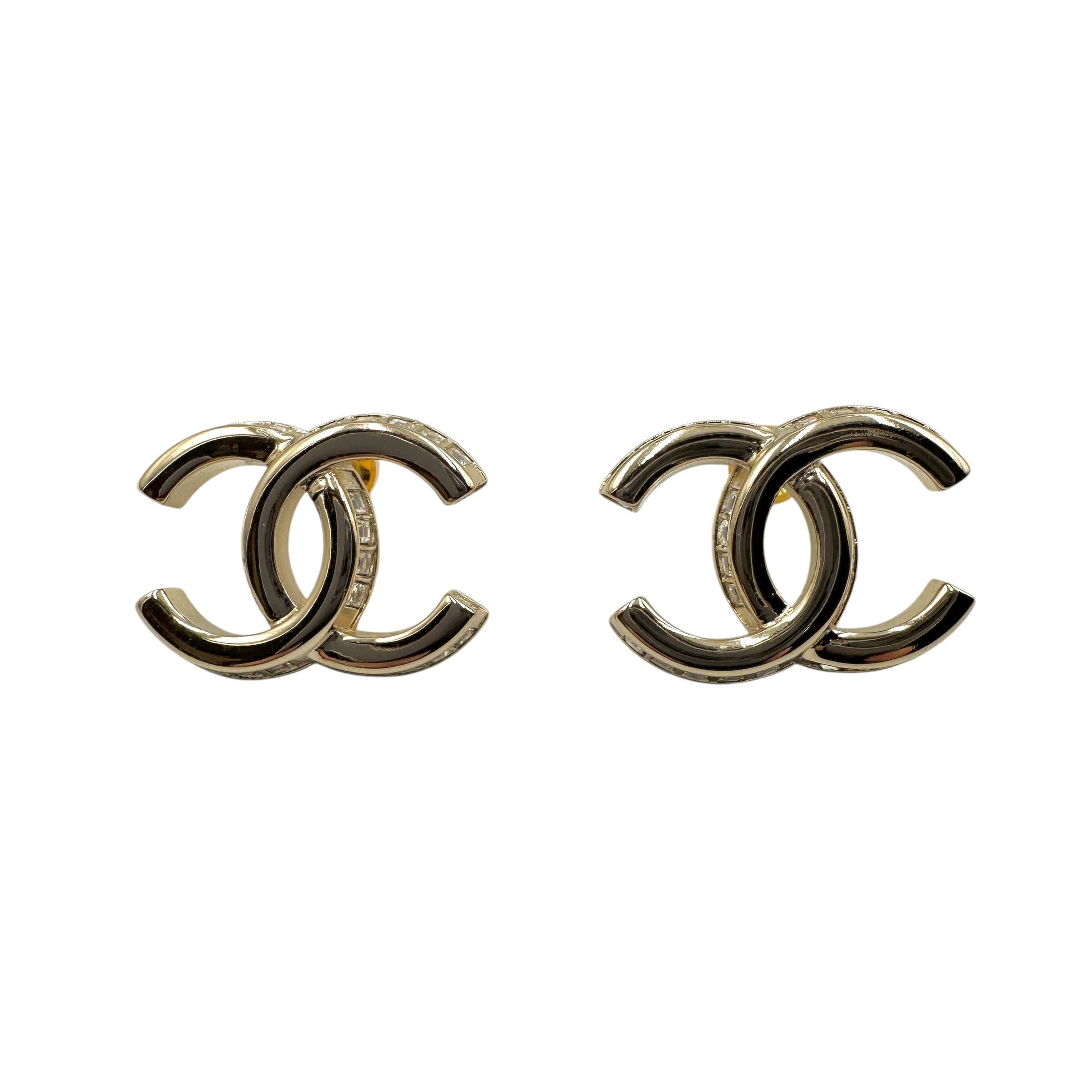 CHANEL シャネル ココ ラインストーンピアス