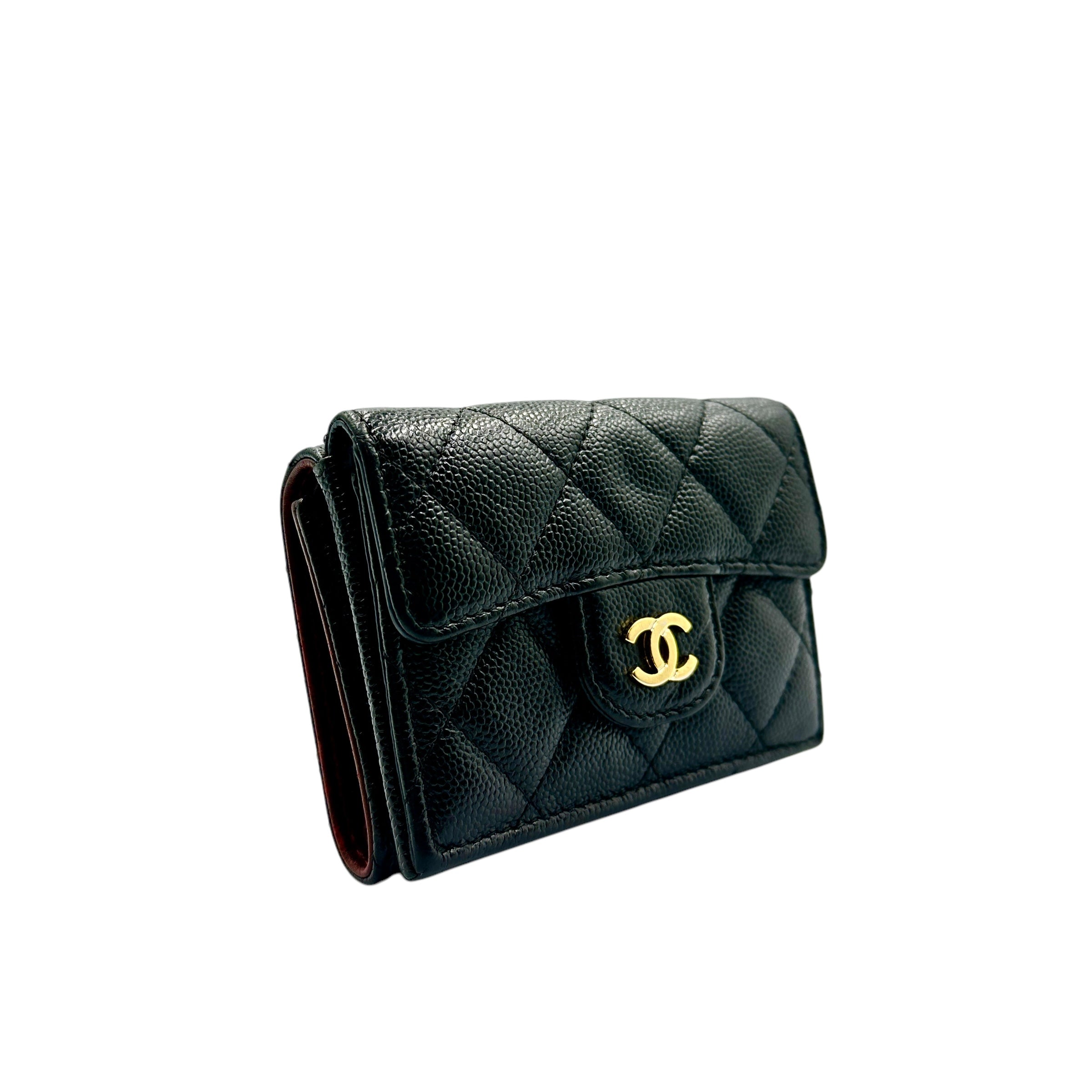 CHANEL シャネル キャビアスキン コンパクトウォレット