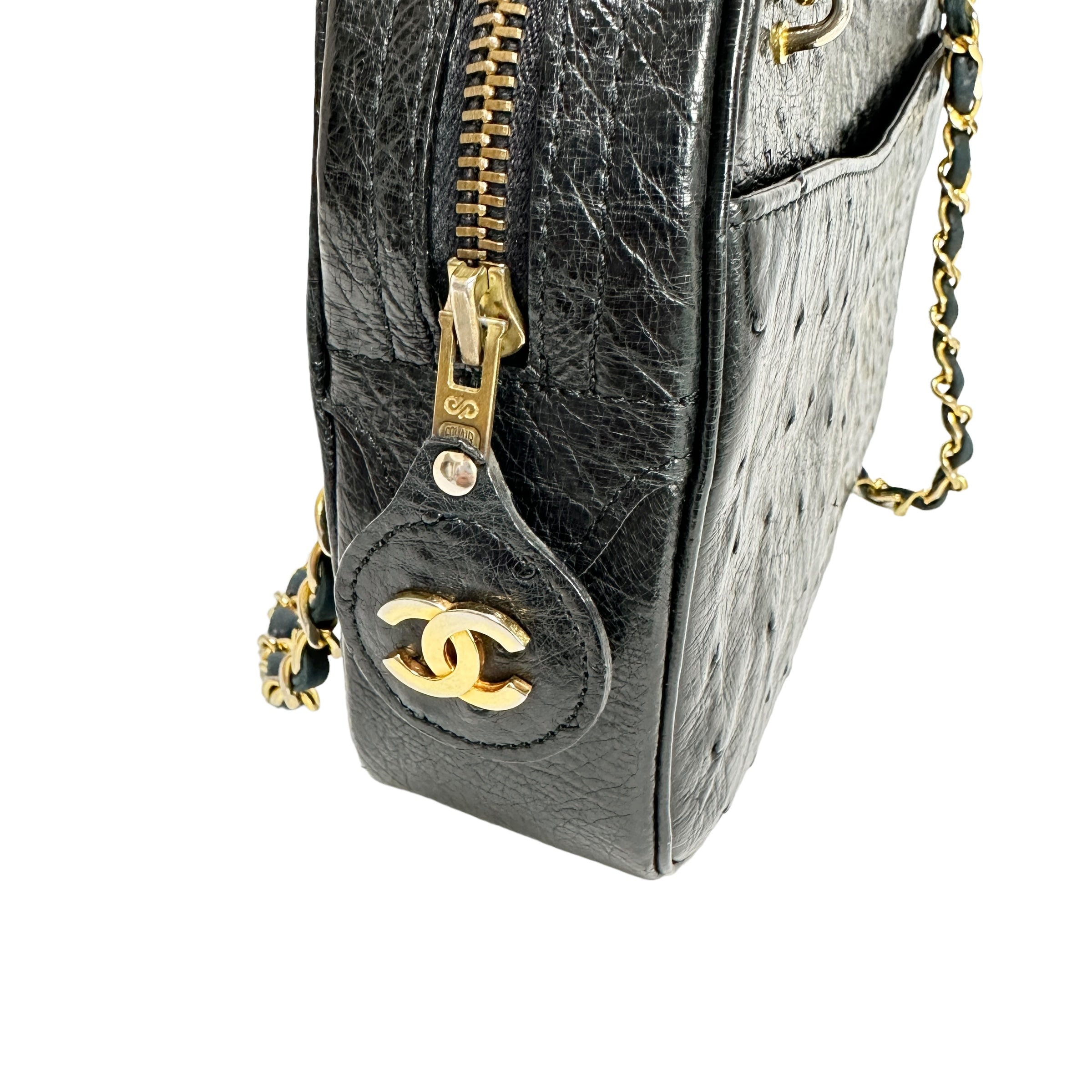 CHANEL シャネル オーストリッチ チェーンショルダーバッグ